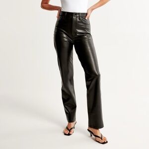 Abercrombie & Fitch Vegan Leather 90s Straight Pant